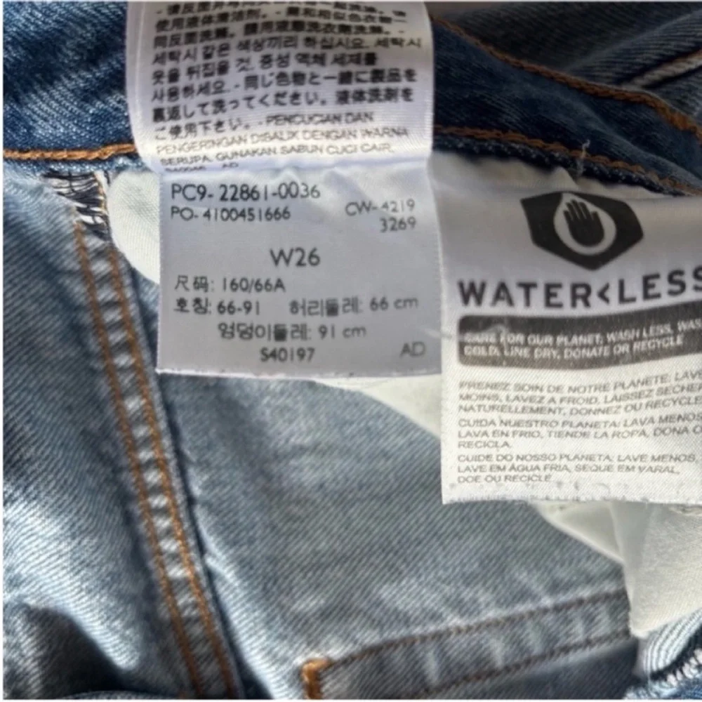 Levis Wedgie High Rise Shorts Cutoff Classic Denim Cotton Medium Blue Size 26 - Picture 10 of 11